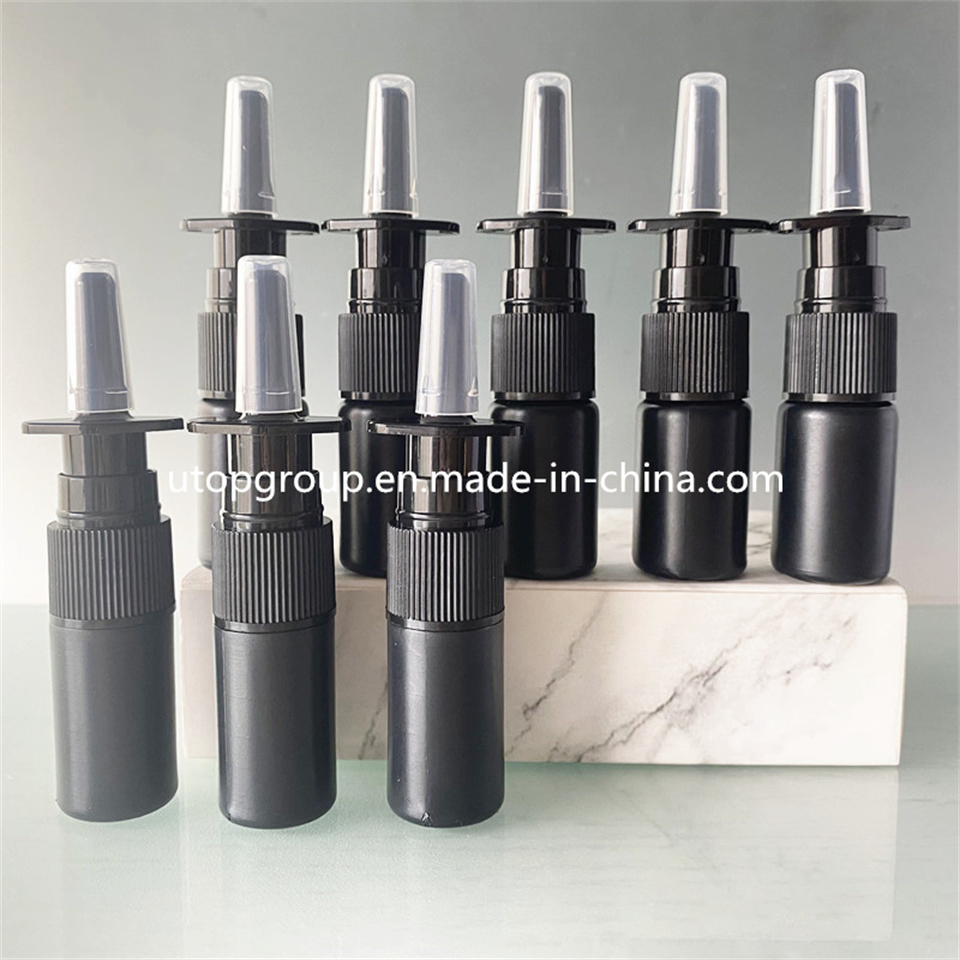 5ml 10ml Frasco de Spray Nasal Médico de Plástico HDPE Branco Preto Vazio para Lavagem com Água Salina