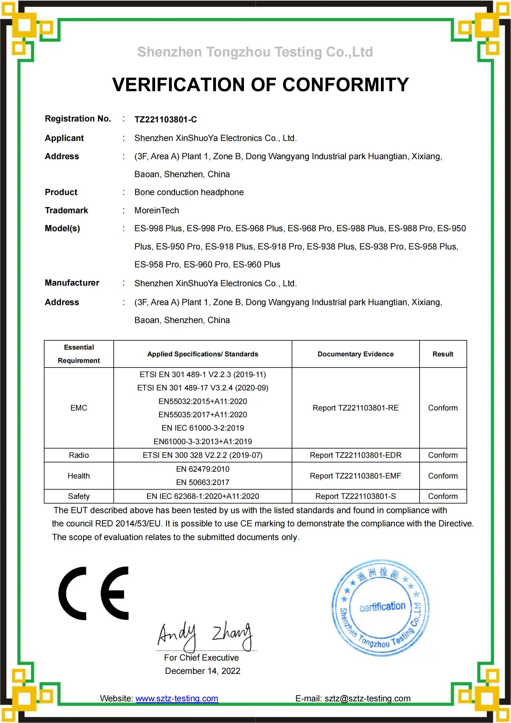 Certificação CE