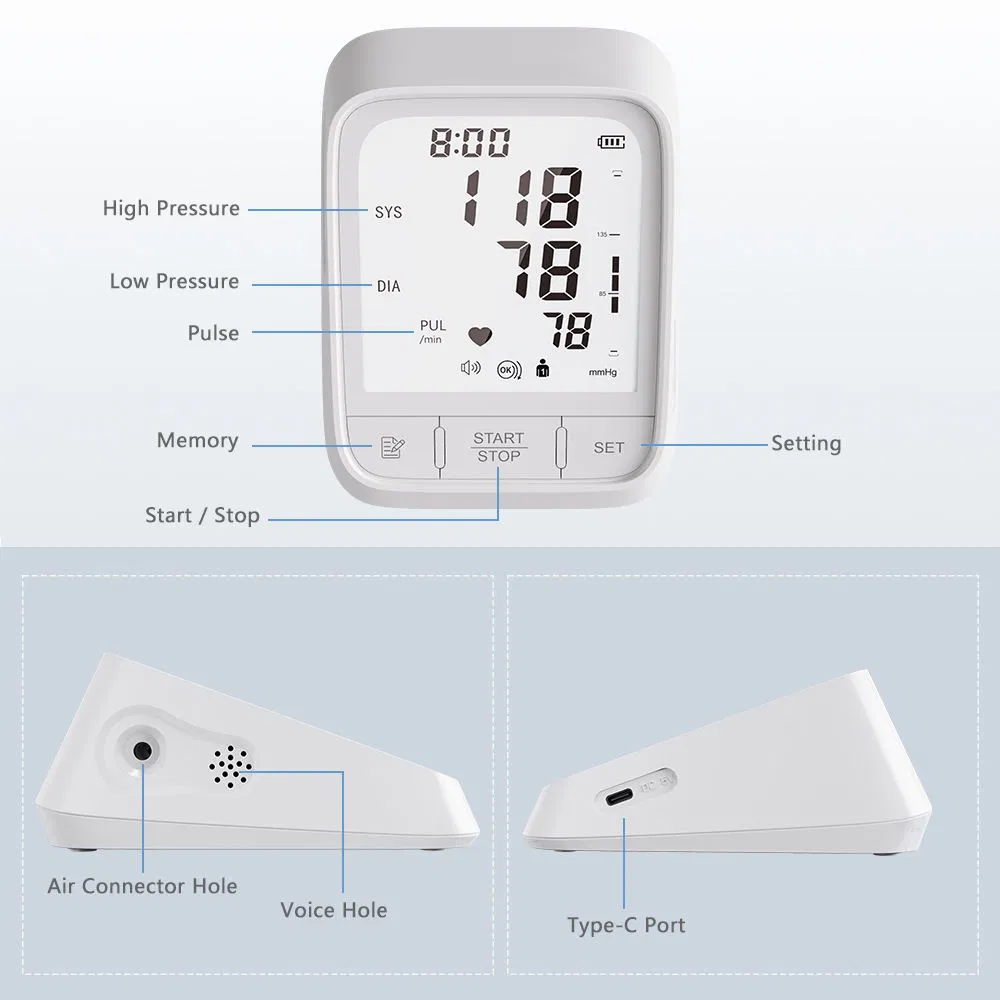 Monitor de Pressão Arterial Digital OEM Elétrico para Uso Doméstico Esfigmomanômetro Médico