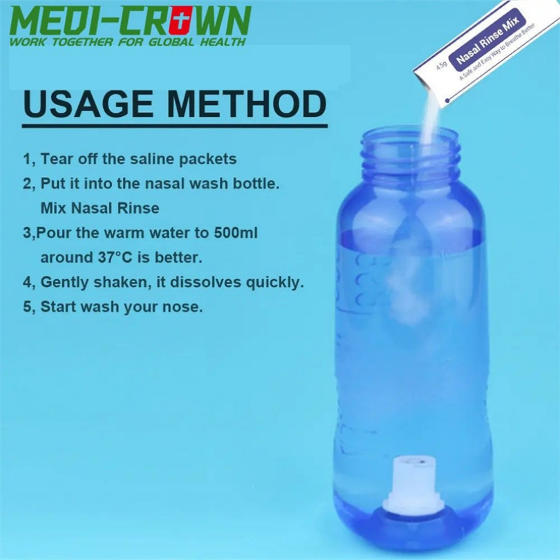 Frasco de Lavagem Nasal, Potinho de Neti, Rinite, Irrigador Nasal, Fluido para Cheirar
