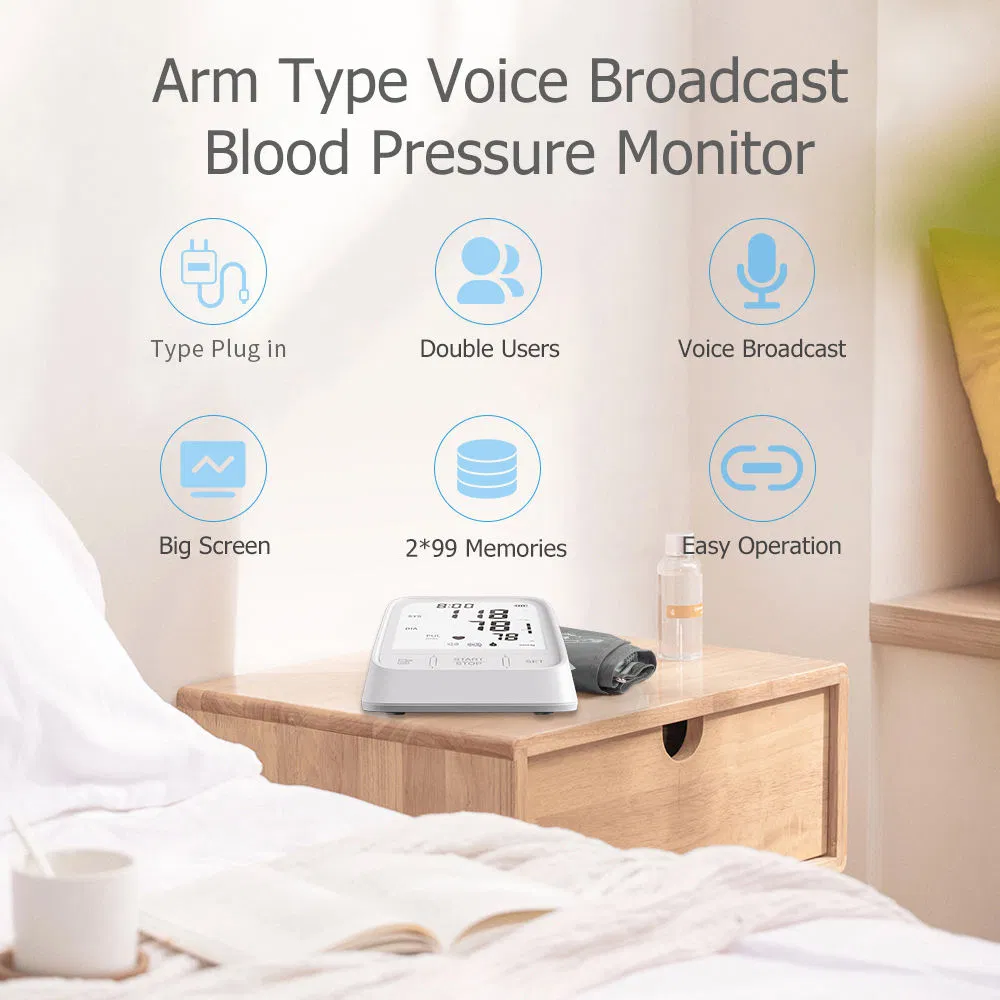 Monitor de Pressão Arterial Digital OEM Elétrico para Uso Doméstico Esfigmomanômetro Médico