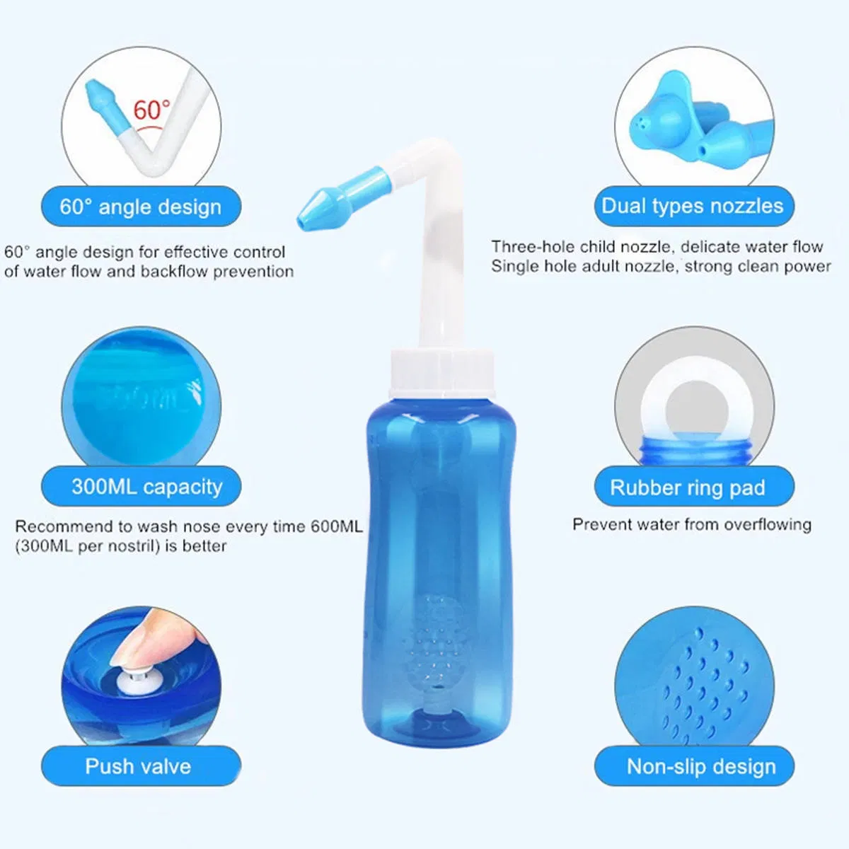 Irrigador Nasal Quente Garrafa de Lavagem Nasal Lavagem Nasal Alívio Sinusal Kit de Lavagem Nasal Neilmed Dilatadores Nasais