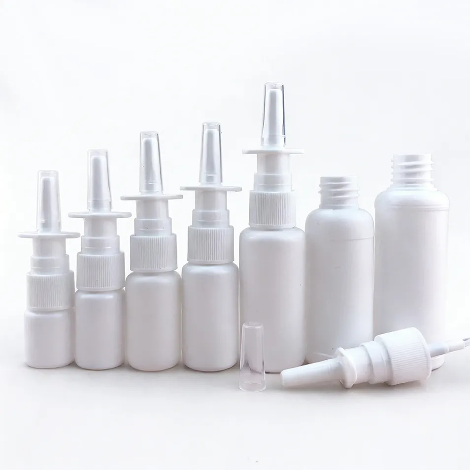 Frasco de spray nasal de plástico de HDPE branco vazio