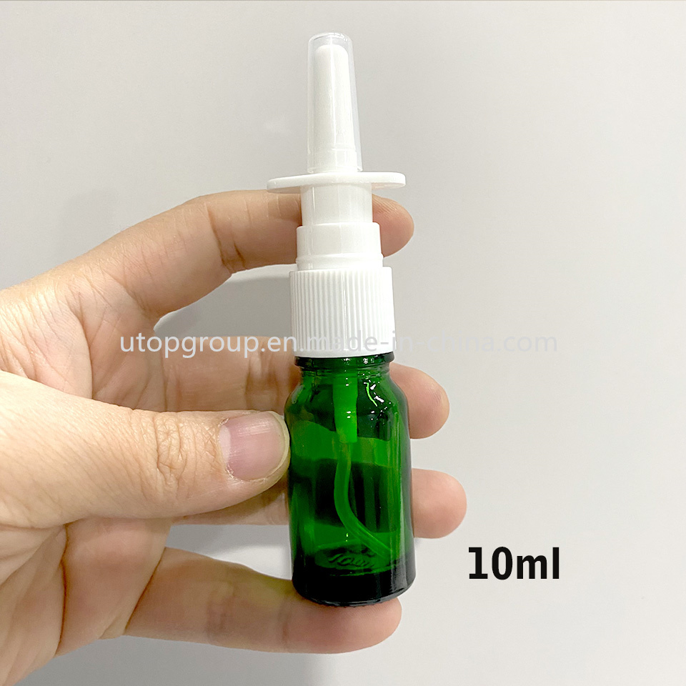 Lavagem Nasal Azul Âmbar Verde de Grau Farmacêutico 5ml 10ml 15ml 30ml Frasco de Spray de Vidro com Bico Pump para Salina Normal Amostra Grátis 100PCS MOQ