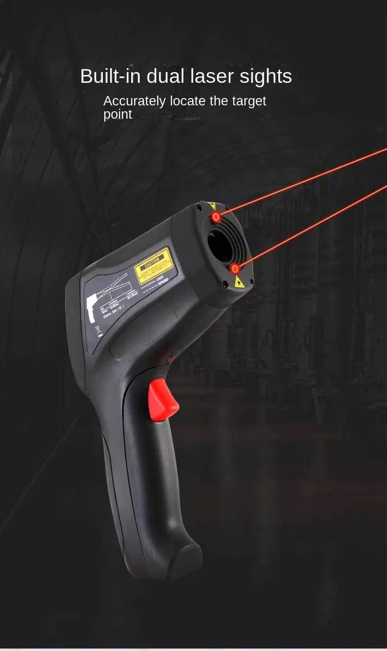Termômetro Infravermelho Industrial Portátil com Duplo Laser