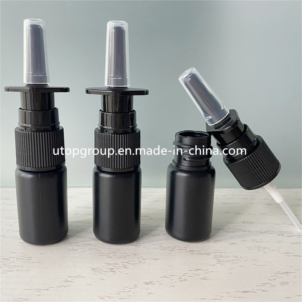 5ml 10ml Frasco de Spray Nasal Médico de Plástico HDPE Branco Preto Vazio para Lavagem com Água Salina