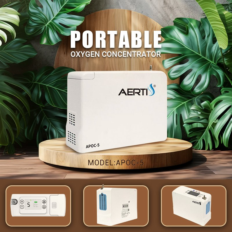 5L Bateria Portátil 2.35kg Concentrador de Oxigênio para Carro e Viagem