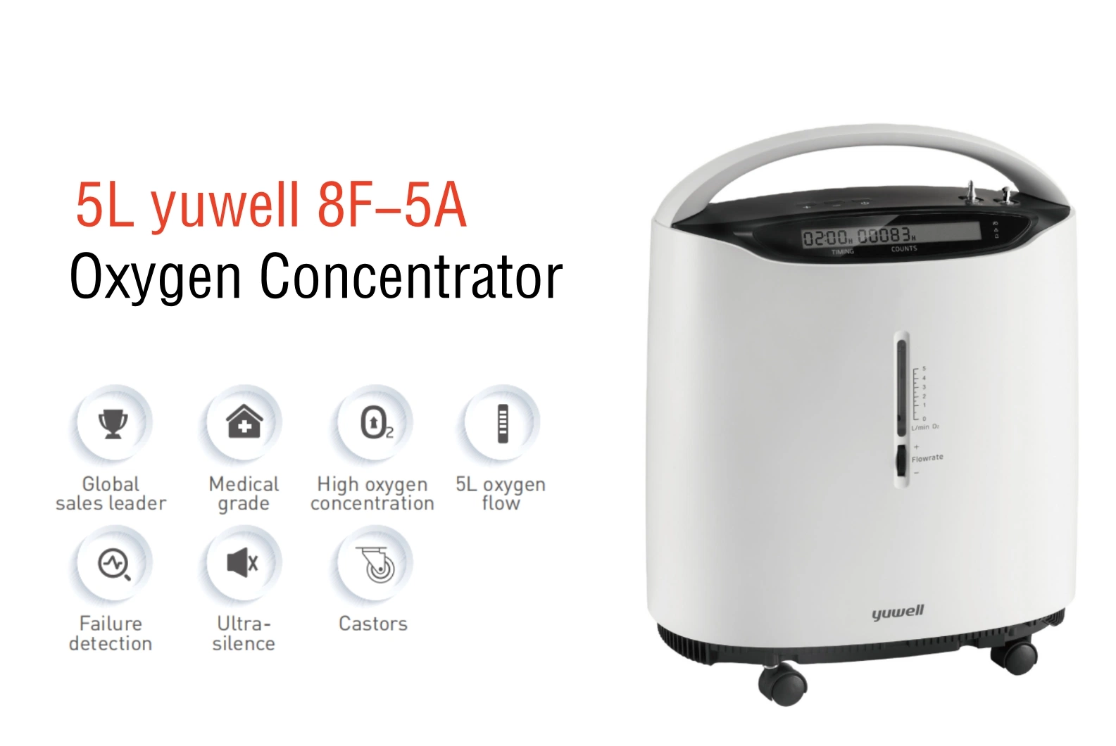 em Estoque Barato Yuwell 8f-5A Concentrador de Oxigênio Portátil Pequeno 5L Preço