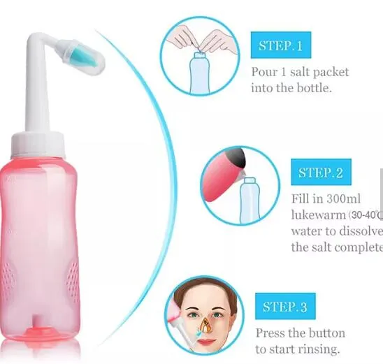 Frasco de Lavagem Nasal com Sacos de Sal 500ml