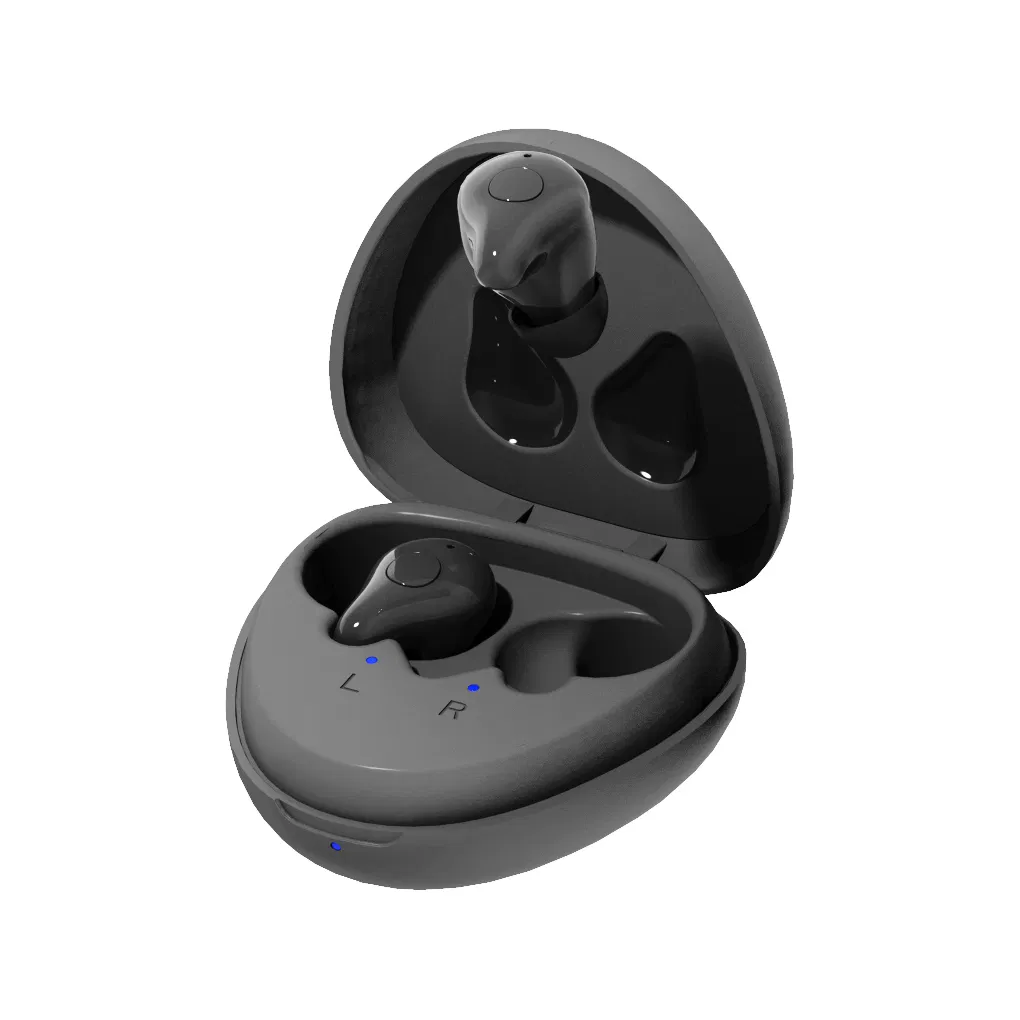 Venda por atacado de aparelhos auditivos Bluetooth intra-auriculares recarregáveis amplificadores digitais de som para adultos e idosos com perda auditiva um par de fones de ouvido Earsmate E16 Preço barato
