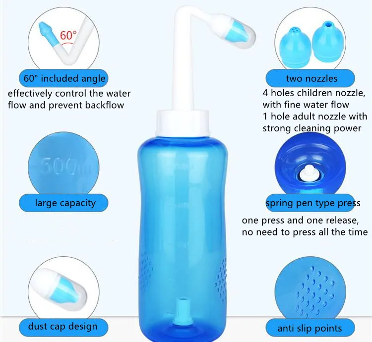 Lavagem Nasal Cuidados com Sinusite e Rinite Irrigador Nasal Frasco
