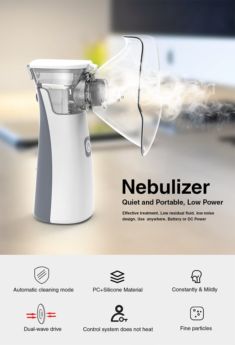 Nebulizador de Malha Ultrassônico Portátil Confortável e de Baixo Ruído para Crianças e Adultos