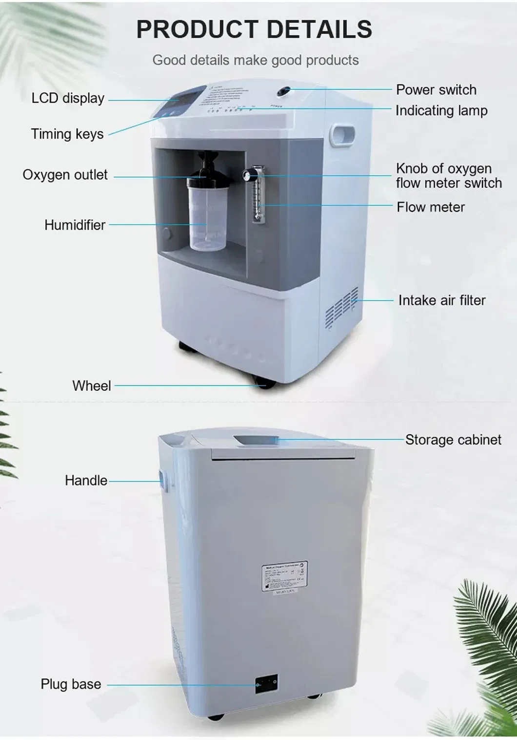 Hospital Produzindo Equipamento de Oxigênio Uso Médico Portátil 5L Concentrador de Oxigênio