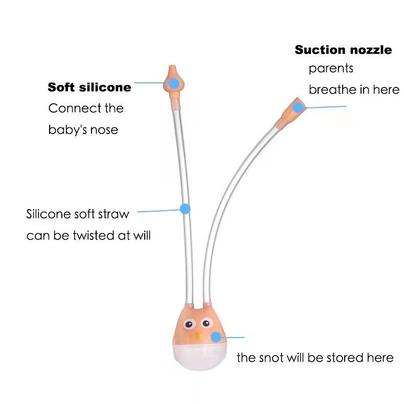Venda Quente Acessórios de Segurança para Bebês Cartoon Aspirador Nasal Manual Limpa Nariz Bebe Sucção de Muco
