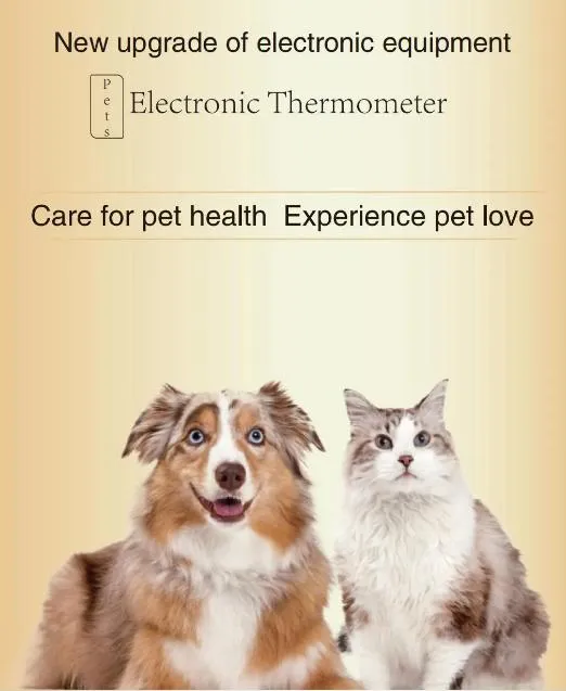 Termômetro eletrônico de longo probe reutilizável para uso clínico em casa, anal, bucal e axilar, em Celsius, para gatos, cães e animais de estimação