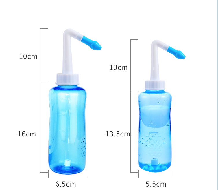 Limpa Nariz de Plástico 300/500ml Válvula Manual Irrigador Nasal Neti Pot Garrafa de Enxágue Nasal