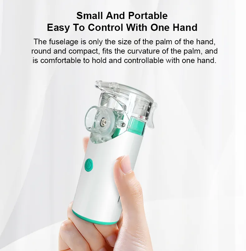 Nebulizador portátil recarregável mini médico sem ruído disponível para adultos e crianças nebulizador de malha ultrassônica
