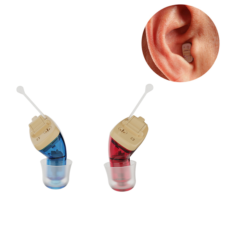 Aparelho Auditivo Cic Mini Amplificador de Ouvido Dispositivo Auditivo Aparelho Auditivo Vermelho Azul Invisível para Surdos