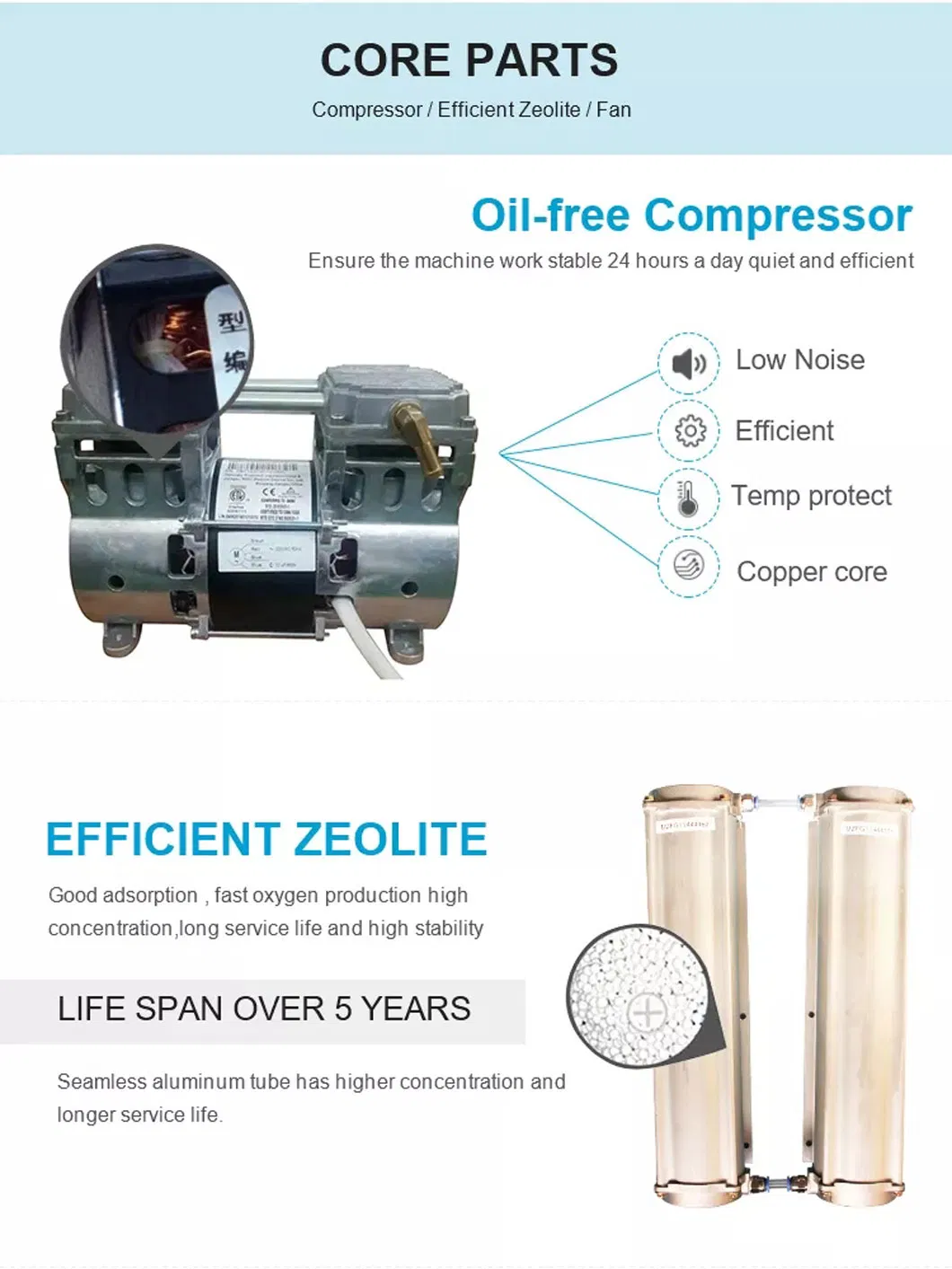 Hospital Produzindo Equipamento de Oxigênio Uso Médico Portátil 5L Concentrador de Oxigênio