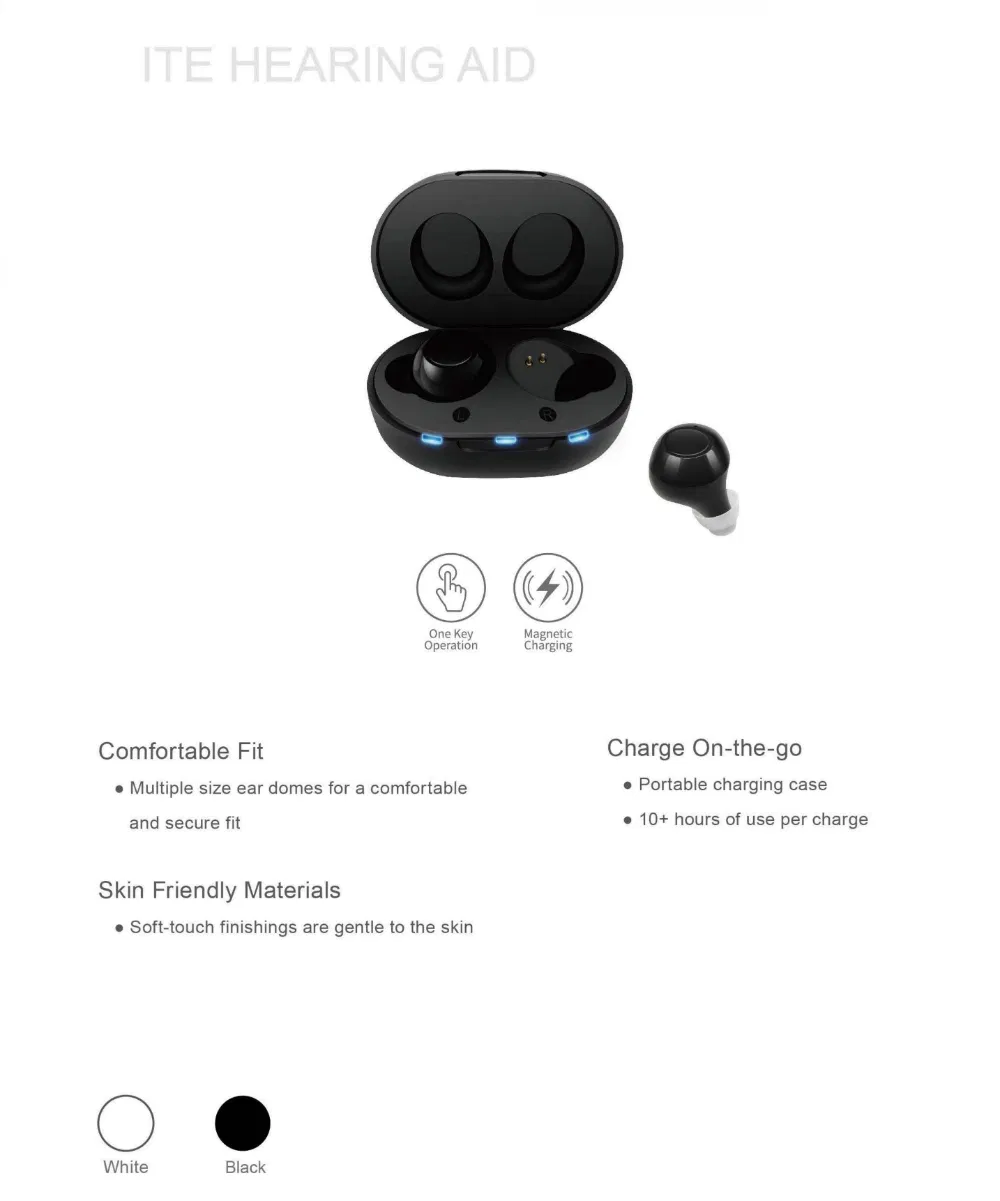 Novo Produto Atacado Ite Aparelho Auditivo Recarregável para Surdos Idosos Cuidados com a Perda Auditiva Produtos Amplificadores Auditivos Dispositivo Auricular