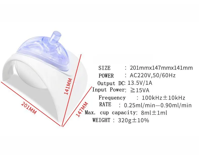 Nebulizador de Malha Ultrassônica Portátil Compacto