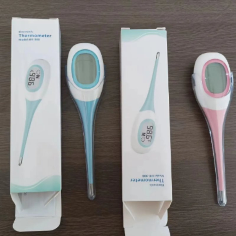 Termômetro eletrônico de longo probe reutilizável para uso clínico em casa, anal, bucal e axilar, em Celsius, para gatos, cães e animais de estimação