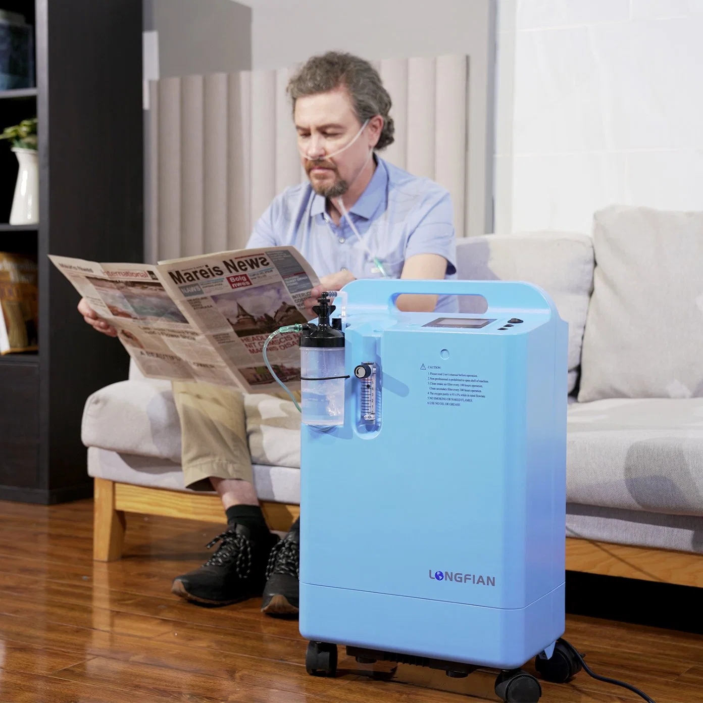 JAY-5BW Concentrador de Oxigênio Portátil Azul 5L Com Nebulizador