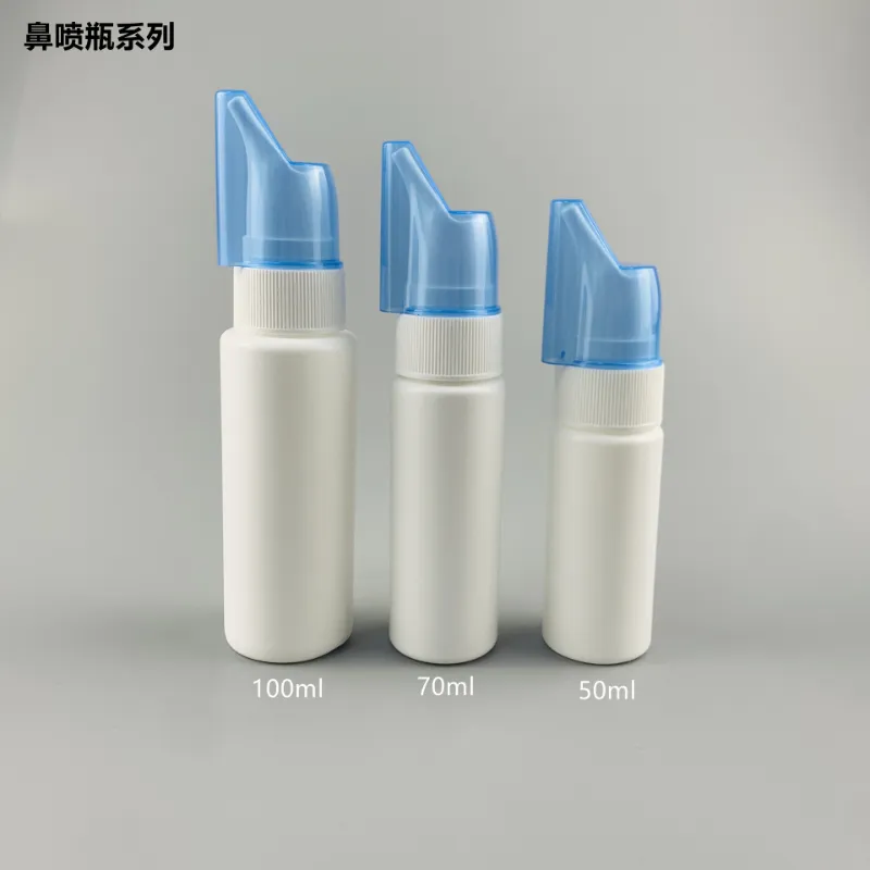 30ml 50ml 70ml Frasco de Spray Nasal com Bomba Manual Vazio de Plástico Redondo e Durável para Solução Salina Normal