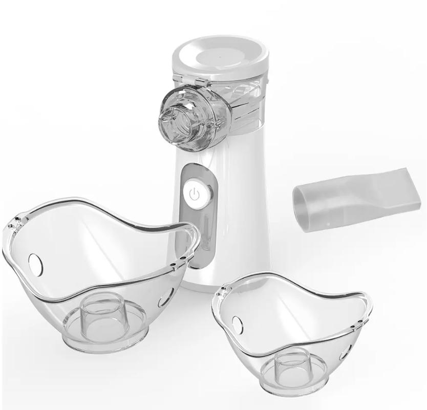 Inalador Médico Portátil Silencioso Ultrassônico Recarregável de Malha para Tosse e Asma