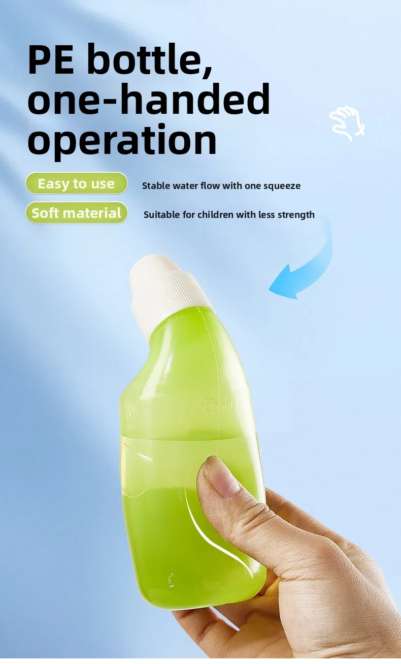 120 Garrafa Irrigadora Nasal Ml Little Elephant para Crianças Tipo Extrusão Limpador Nasal e Aspirador Nasal para Adultos