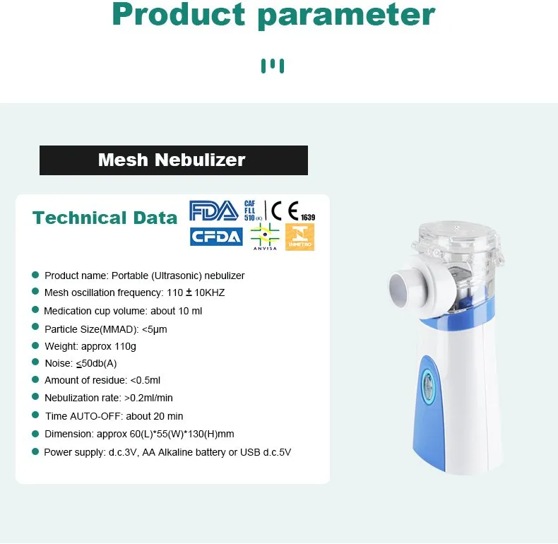 Nebulizador Ultrassônico Mini Portátil e Manual para Cuidados em Casa