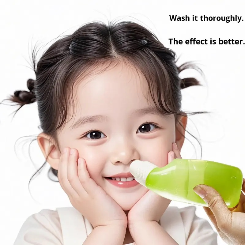 120 Garrafa Irrigadora Nasal Ml Little Elephant para Crianças Tipo Extrusão Limpador Nasal e Aspirador Nasal para Adultos