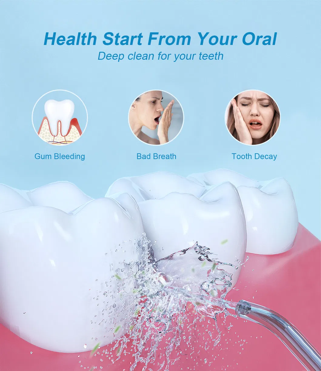 Sistema de Irrigação Nasal Sem Fio para Cuidados Orais Limpador de Nariz IP X 7 Fio Dental Elétrico