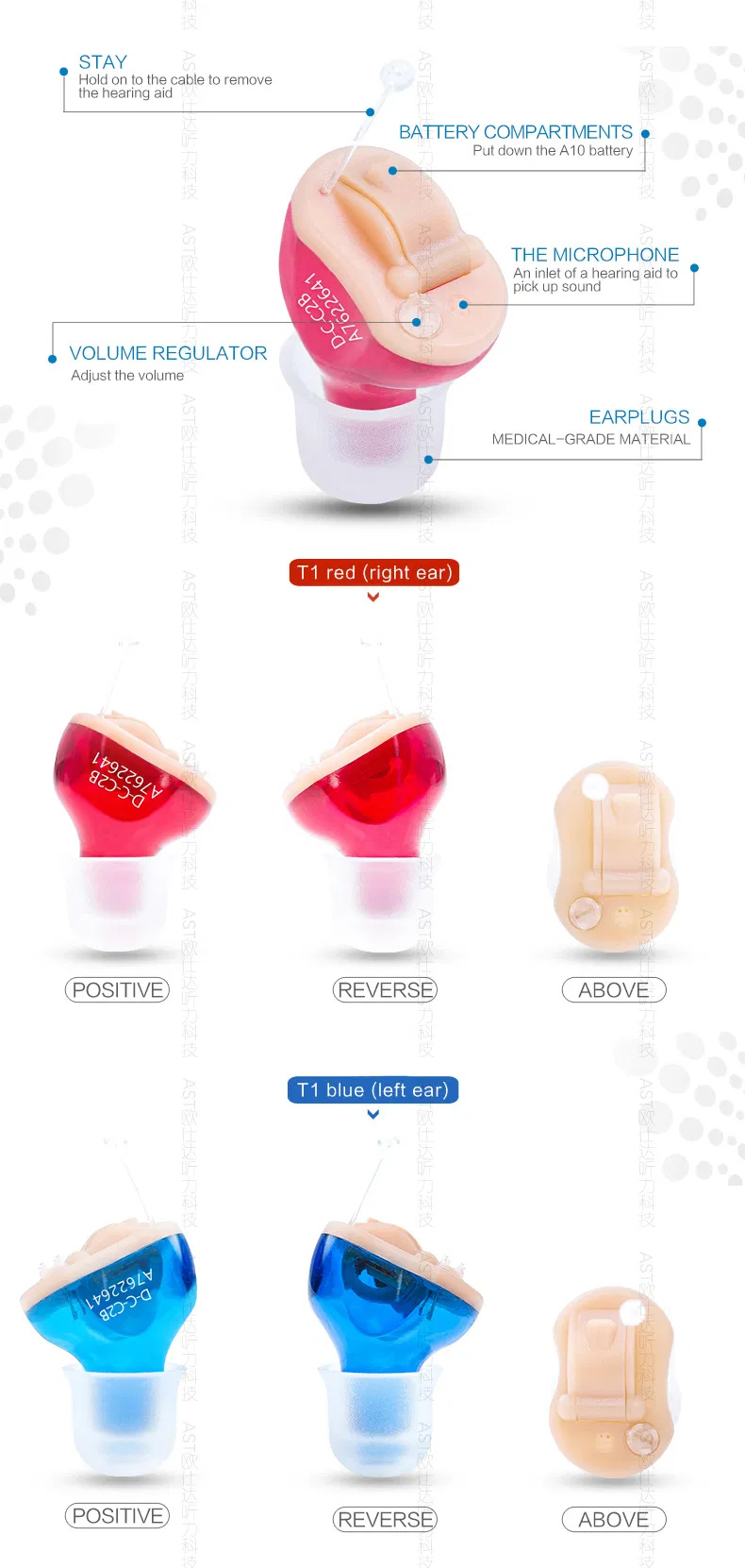 Amplificador de Som Mini Portátil para Ouvidos, Amplificador Auditivo para Idosos Surdos