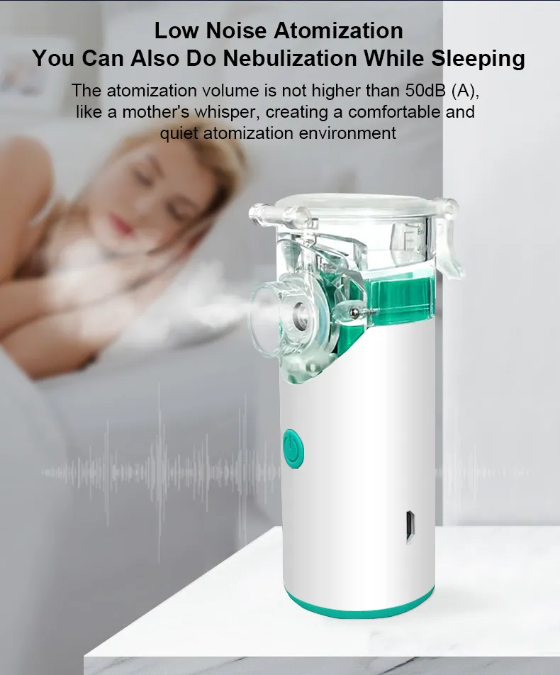Nebulizador portátil recarregável mini médico sem ruído disponível para adultos e crianças nebulizador de malha ultrassônica