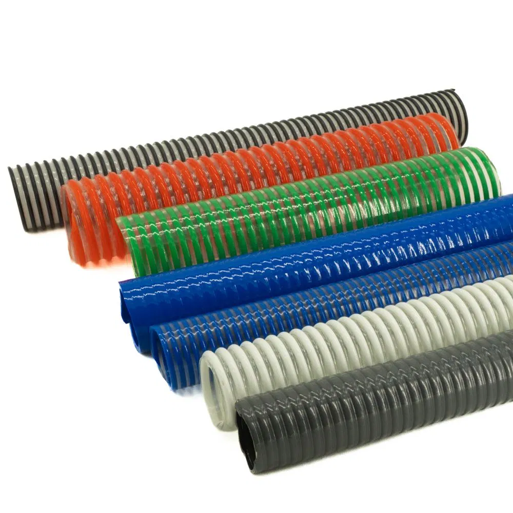 Corrugated Flexible PVC Suction Reinforced Hose 3/4'' 1'' 2'' 3'' 4'' 5'' 6'' 8'' for Water Oil Pump SPA Duct Grit Sewage Mining Vacuum Use