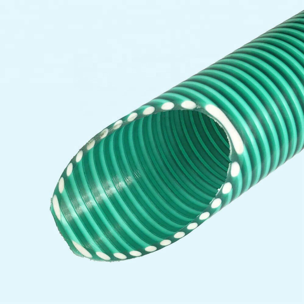 Corrugated Flexible PVC Suction Reinforced Hose 3/4'' 1'' 2'' 3'' 4'' 5'' 6'' 8'' for Water Oil Pump SPA Duct Grit Sewage Mining Vacuum Use