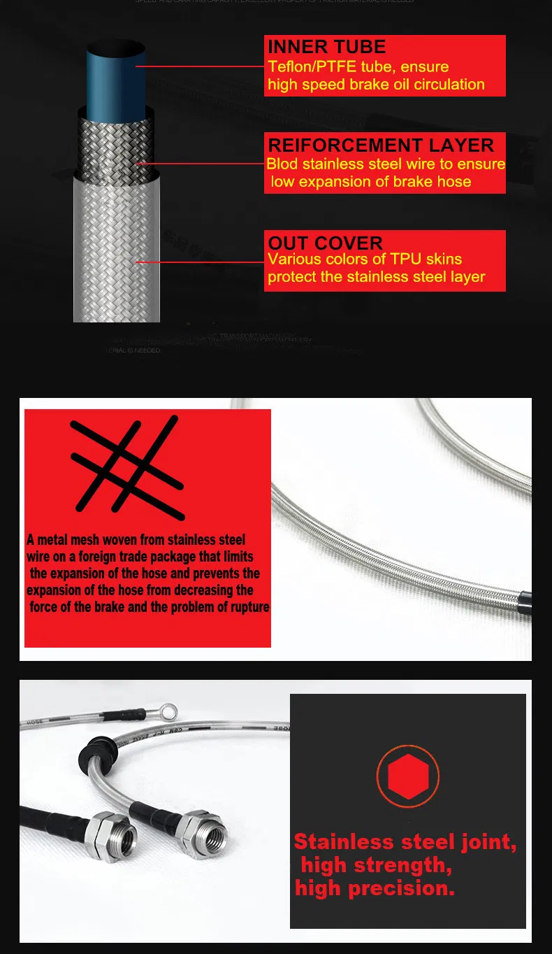Stainless steel braided brake hose