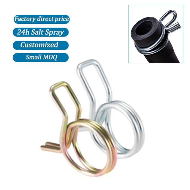 Factory Fuel Hose 65mn Steel Stainless Steel Zinc Plated 9mm Double Wire Springs Clamp for Automotive