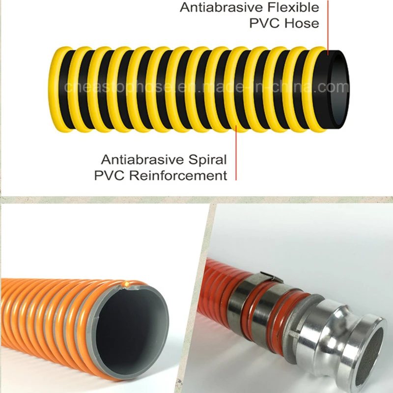 PVC Suction Hose for Irrigation Water Pump with Hard Rigid Reinforcement 1 2 3 4 Inch