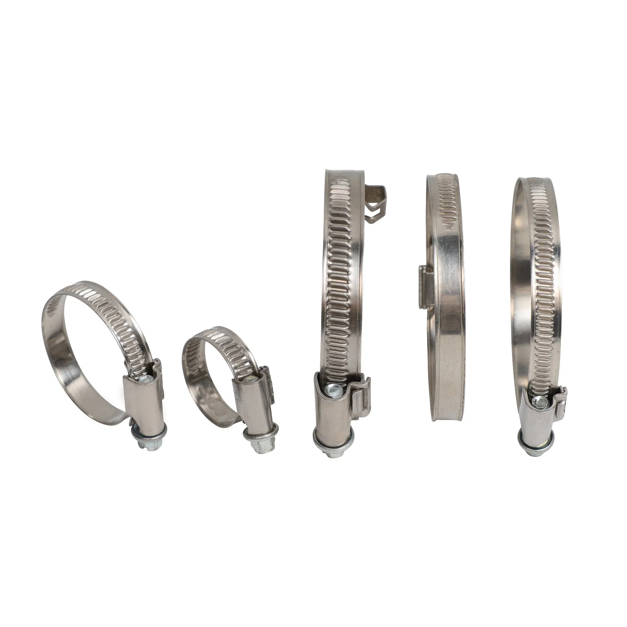 DIN 3017 Embossed Non-Perforated Torro Worm Gear &amp; Worm Drive Hose Clamp with Asymmetric Housing, German Type, 12 mm Bandwidth, 316 Stainless Steel, Automotive