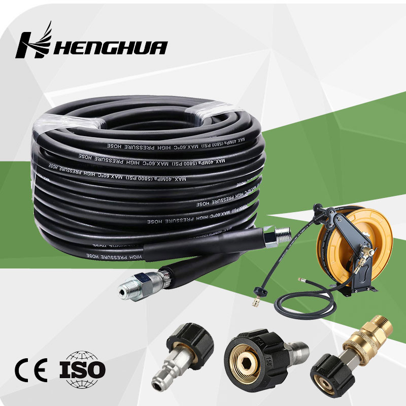Replacement Water Hose High Pressure Car Windshield Pressure Power Washer Hose 25 FT with Nozzle Connector Reel Kit