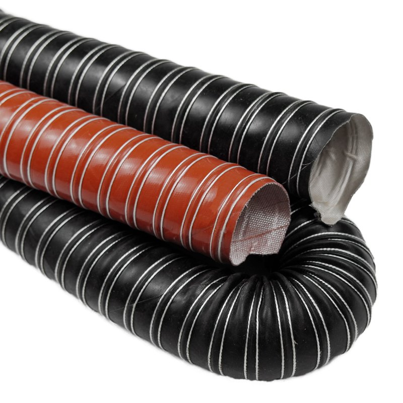 Glass Fiber Cord Reinforced Silicone Hot Air Duct Hose Flexible Silicone Pipe