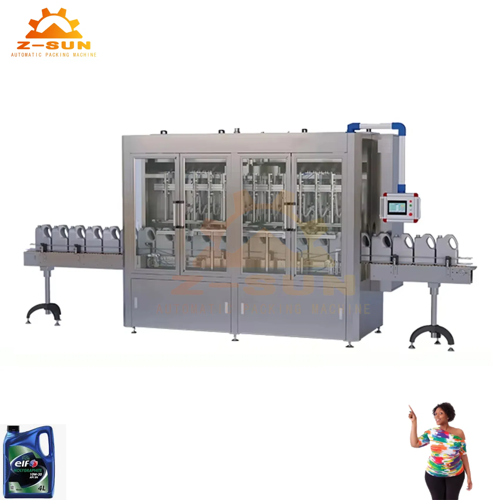 1 L 4 L Lubricating Oil Filling Capping Labeling Line