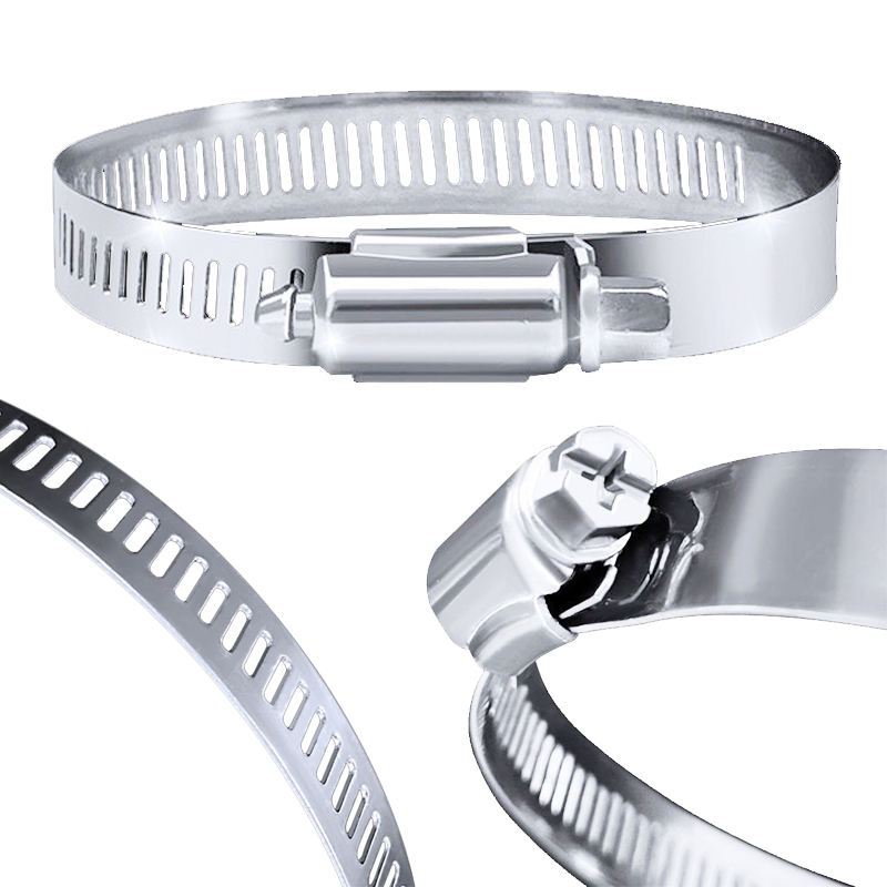 German Type Hose Clamp Adjustable Clip 201 304 Automotive Stainless Steel Hose Clamps 9mm Bandwidth W2 W4 Worm Gear Hose Clips
