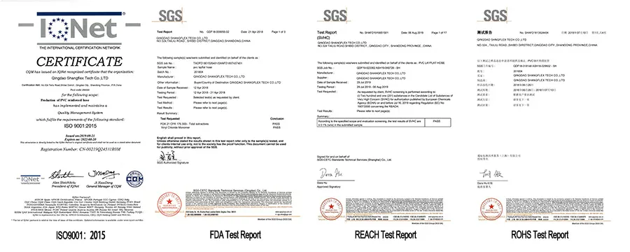 Certificates ISO FDA REACH