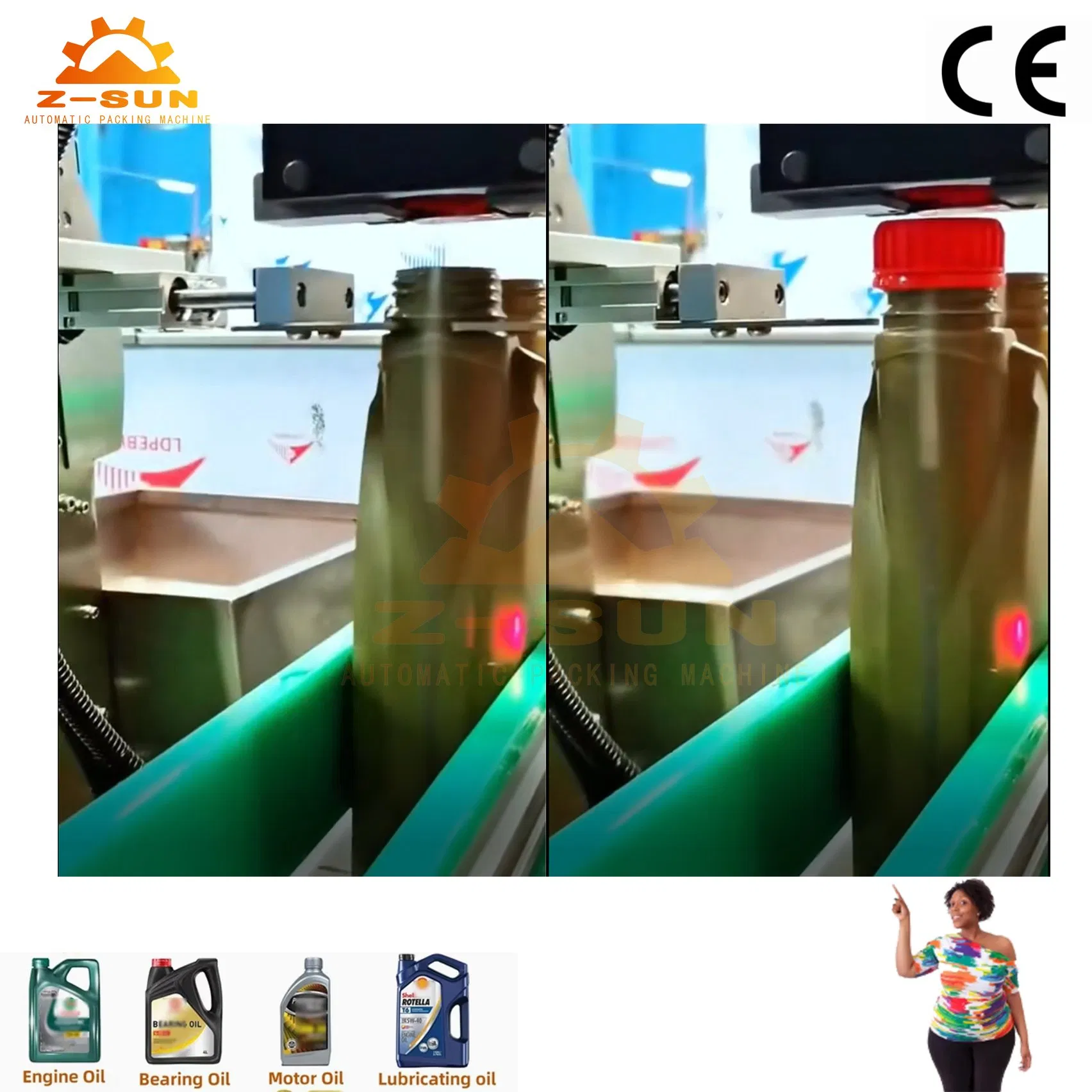 1 L 4 L Lubricating Oil Filling Capping Labeling Line