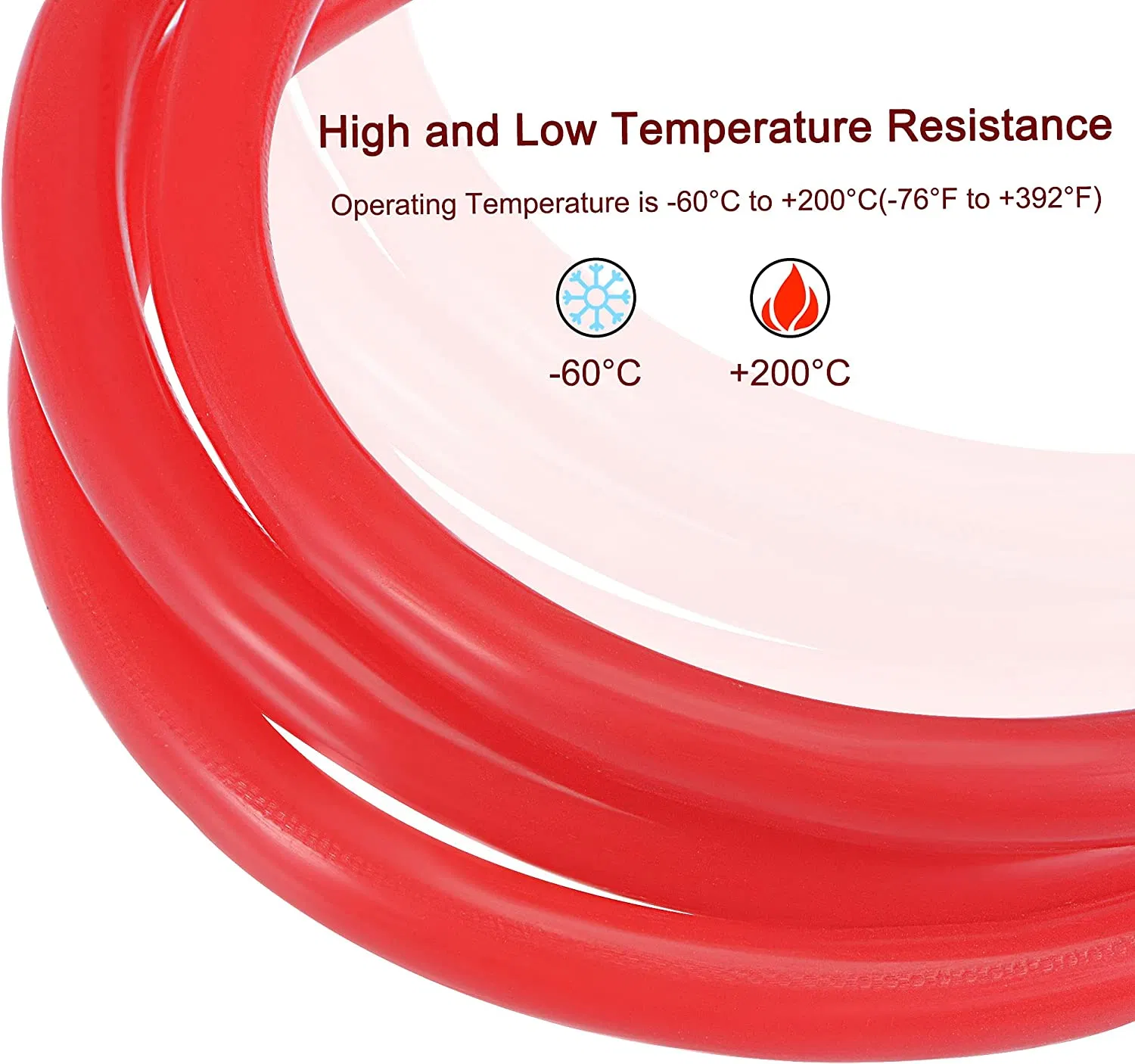 Vacuum Silicone Tubing Hose 5/32" 1/4" 5/16" 1/2" ID 1/8" Wall Thick 5FT Red High Temperature for Engine