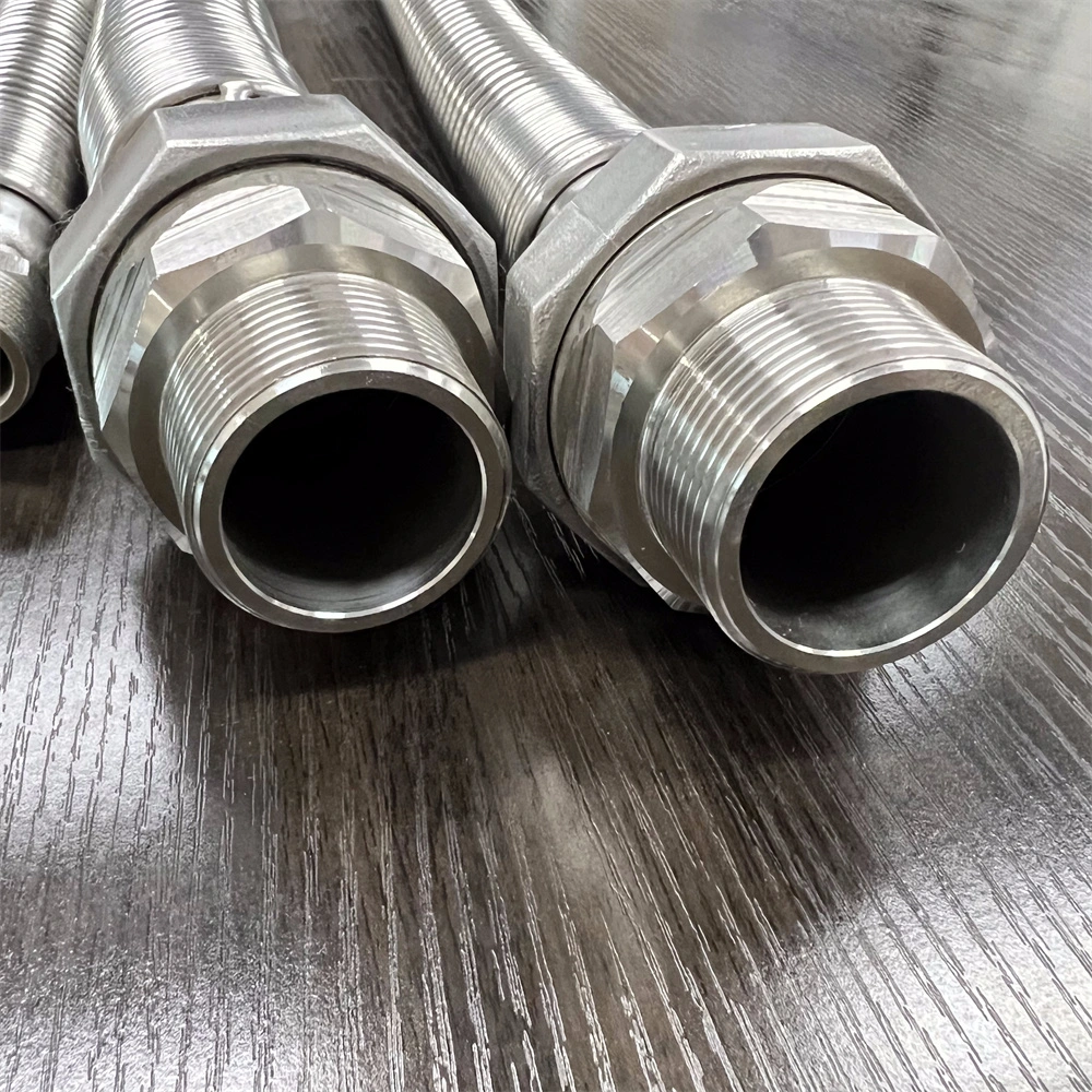 1/4-12" SS304 316 Corrugated Stainless Steel Braided Flexible Metal Tubing Pipe Hoses