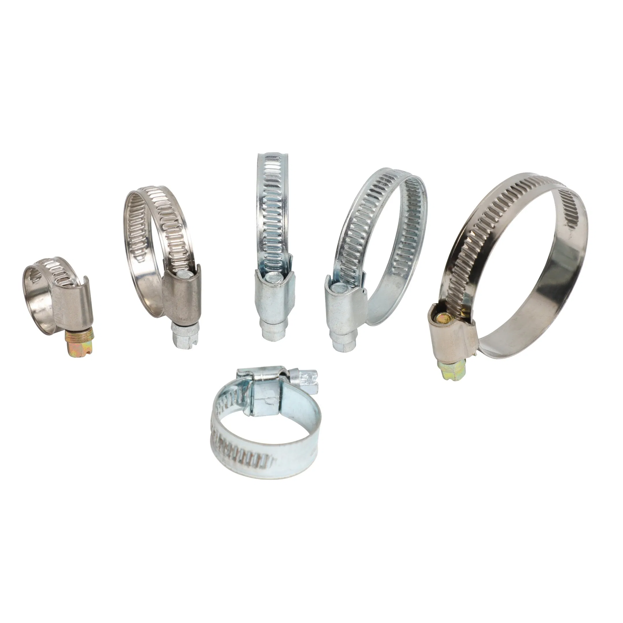 DIN Embossed Non-Perforated Worm Gear Clamp with Symmetric Welded Housing, Stainless Steel German Middle Type Hose Clip for Automotive